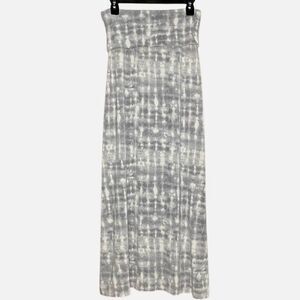 Cynthia Rowley Tie Die Knit Maxi Skirt in Grey/White Women’s M